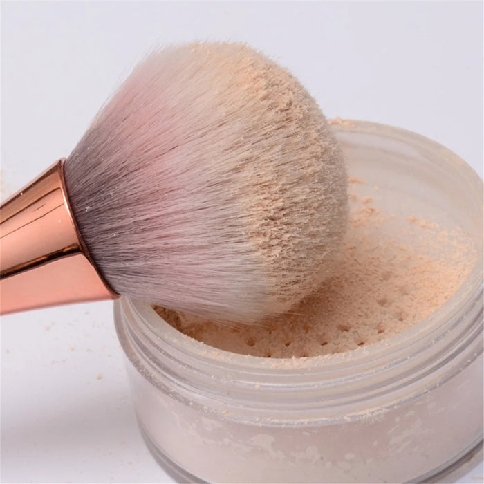 1 Set Eyeshadow Makeup Brushes Soft Fiber Brush Set for Foundation Powder, Blusher - Rose Gold - 3
