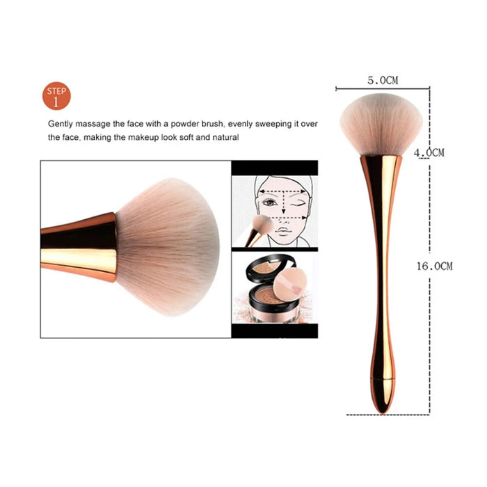 1 Set Eyeshadow Makeup Brushes Soft Fiber Brush Set for Foundation Powder, Blusher - Rose Gold - 4