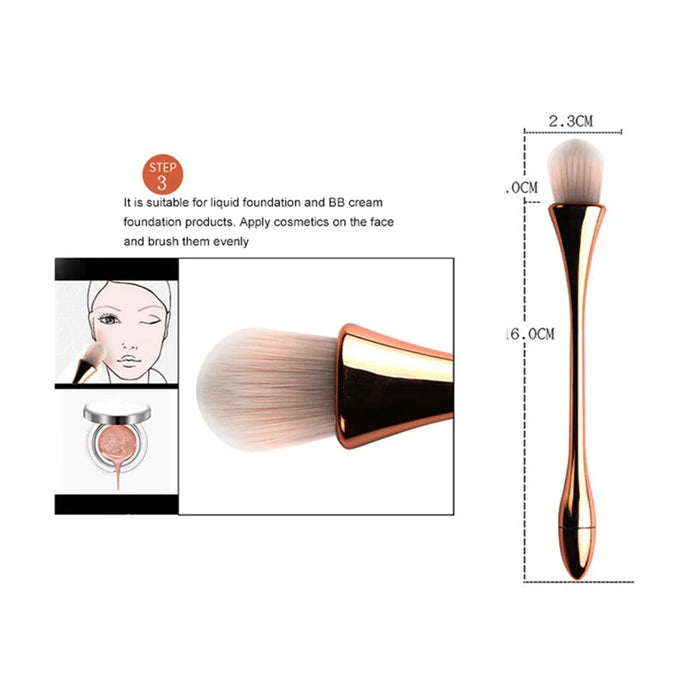 1 Set Eyeshadow Makeup Brushes Soft Fiber Brush Set for Foundation Powder, Blusher - Rose Gold - 6