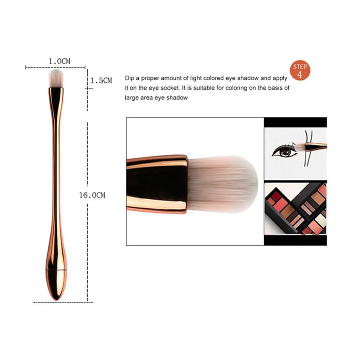 1 Set Eyeshadow Makeup Brushes Soft Fiber Brush Set for Foundation Powder, Blusher - Rose Gold - 7