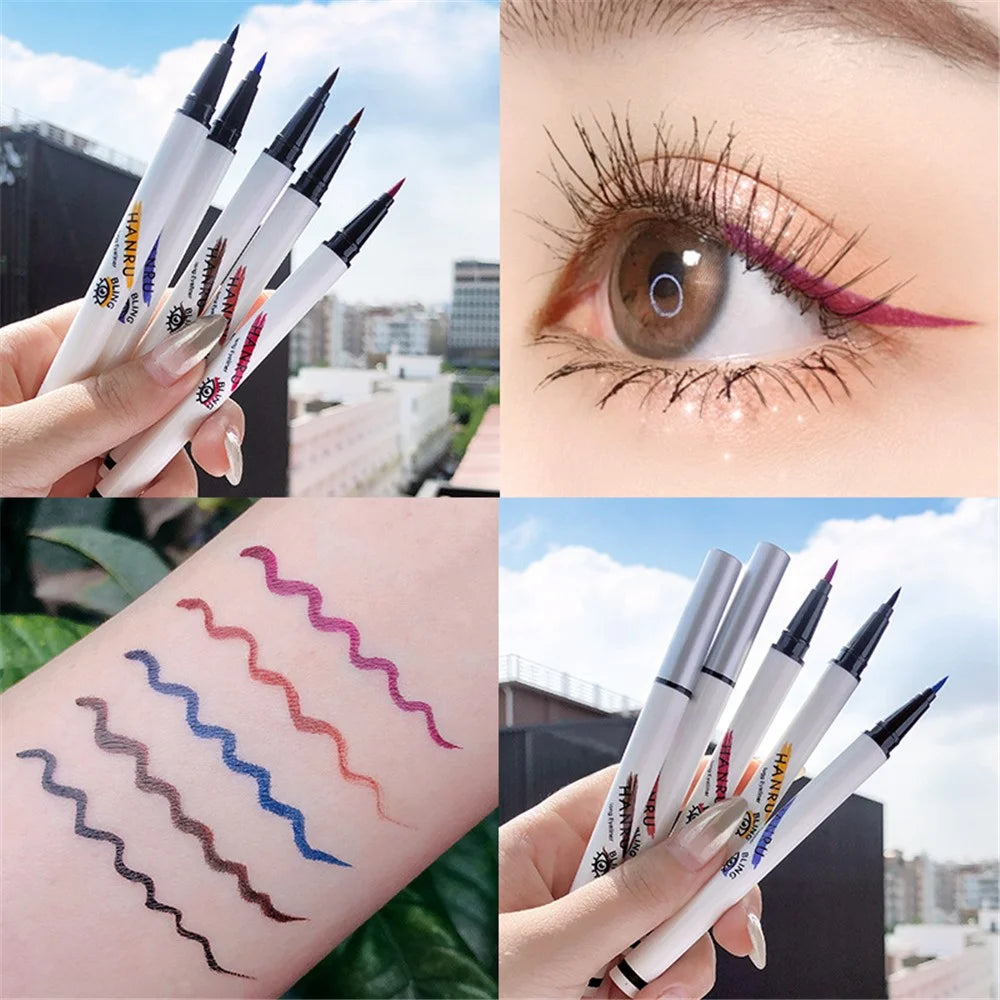 Waterproof Colored Eyeliner for Women Liquid Eyeliner Pencil Quick Dry Eyes Makeup Pencil - Black - 2