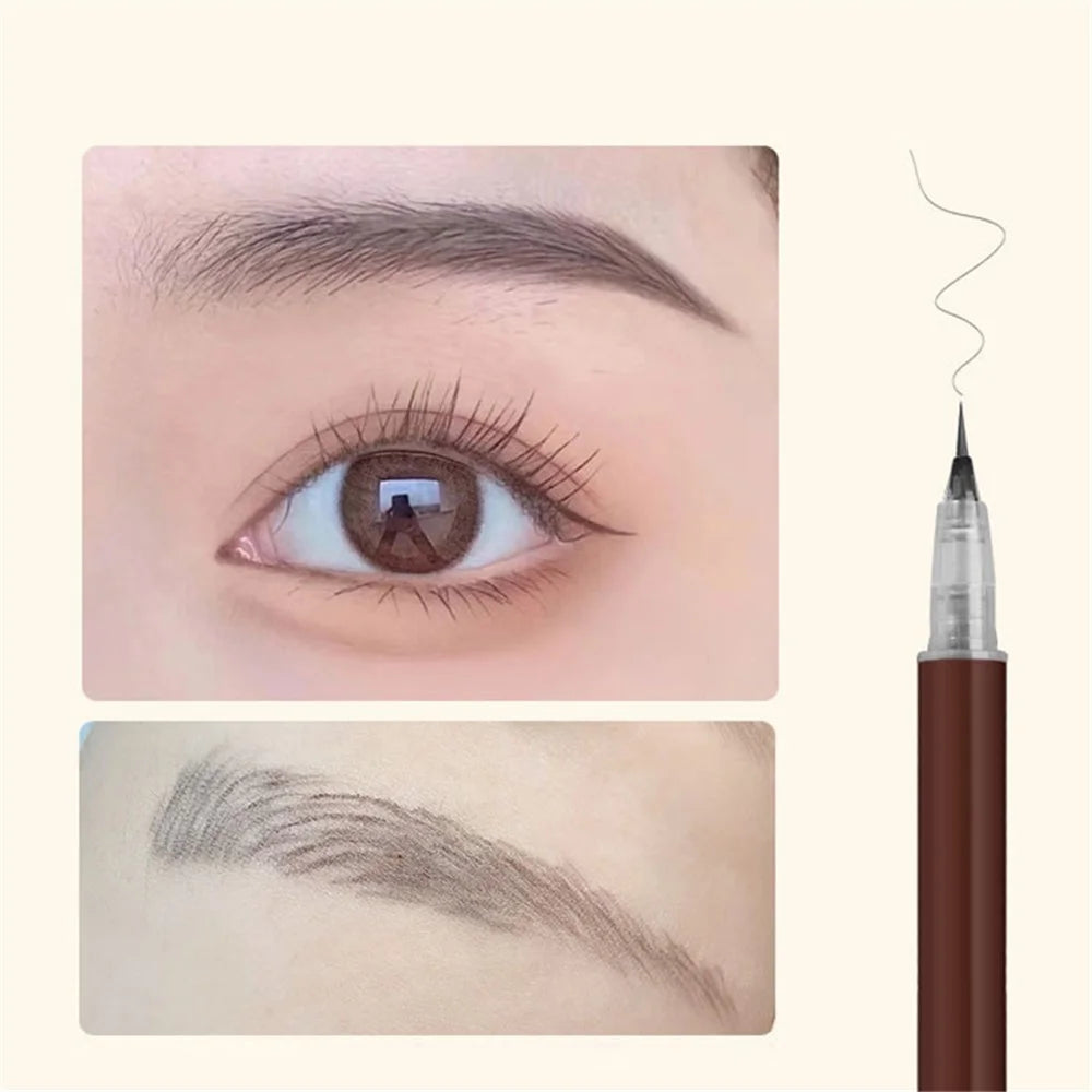 BIYA Eyebrow Pen Waterproof Eye Makeup Eyebrow Pencil Creates Natural-Looking Brows Makeup Tool - Grey - 2