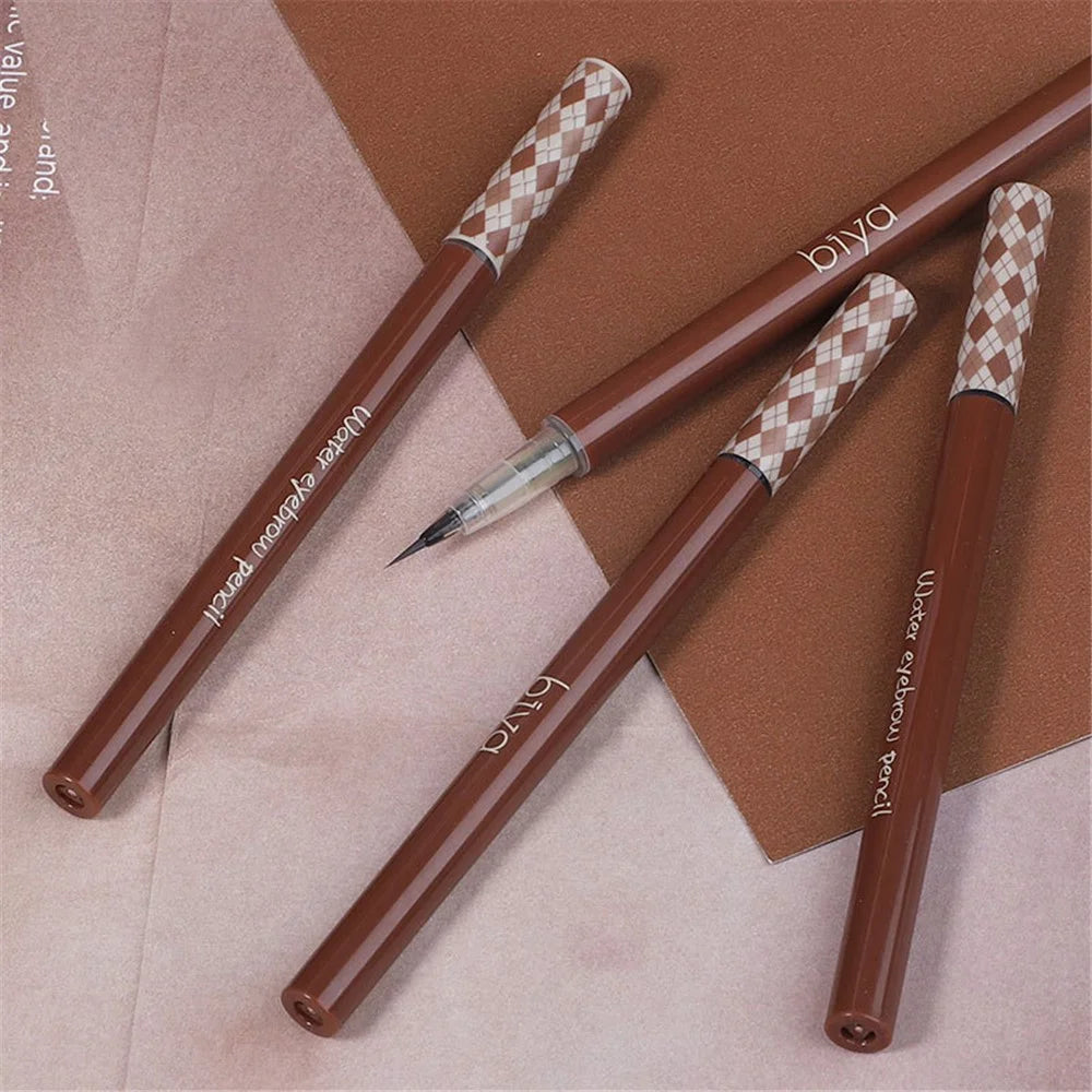 BIYA Eyebrow Pen Waterproof Eye Makeup Eyebrow Pencil Creates Natural-Looking Brows Makeup Tool - Grey - 6
