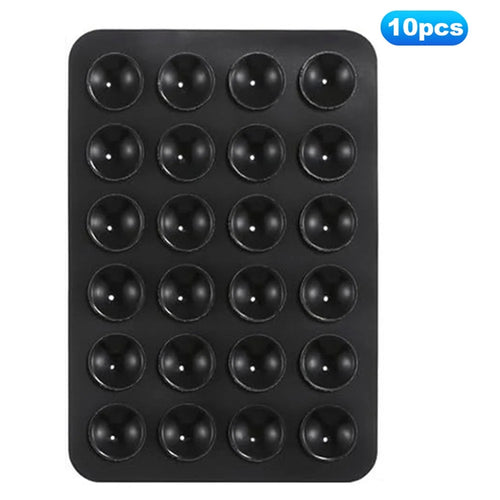 10Pcs Suction Phone Holder for Mirror Silicone Suction Cup Adhesive Mount - Black - 1