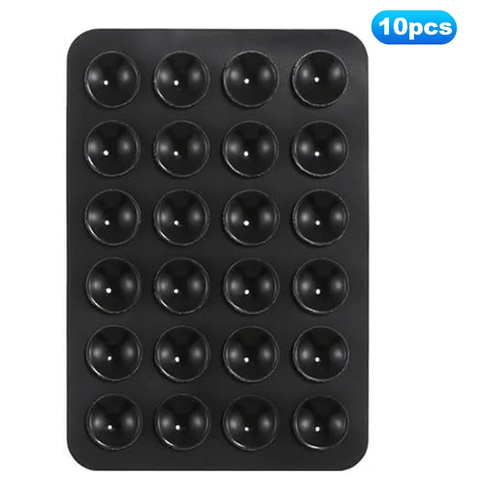 10Pcs Suction Phone Holder for Mirror Silicone Suction Cup Adhesive Mount - Black - 1