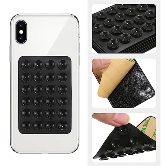 10Pcs Suction Phone Holder for Mirror Silicone Suction Cup Adhesive Mount - Black - 5