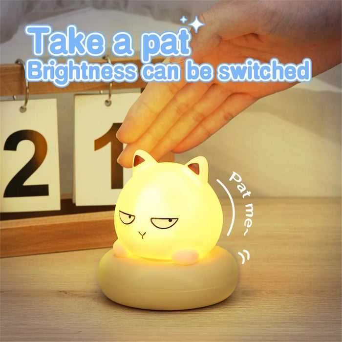 Cute Shape Silicone Touch Night Lamp Bedside Lamp Bedroom Decoration LED Light Home Decor - Green - 2