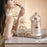 Makeup Brush Storage Bucket Rotatable Dressing Table Cosmetics Storage Rack with Lid - Beige - 2