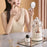 Makeup Brush Storage Bucket Rotatable Dressing Table Cosmetics Storage Rack with Lid - Beige - 4