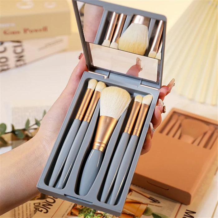 5Pcs / Set Concealer Blending Brush Kit Artificial Fiber Eye Makeup Eyeshadow Makeup Tool - Blue - 2