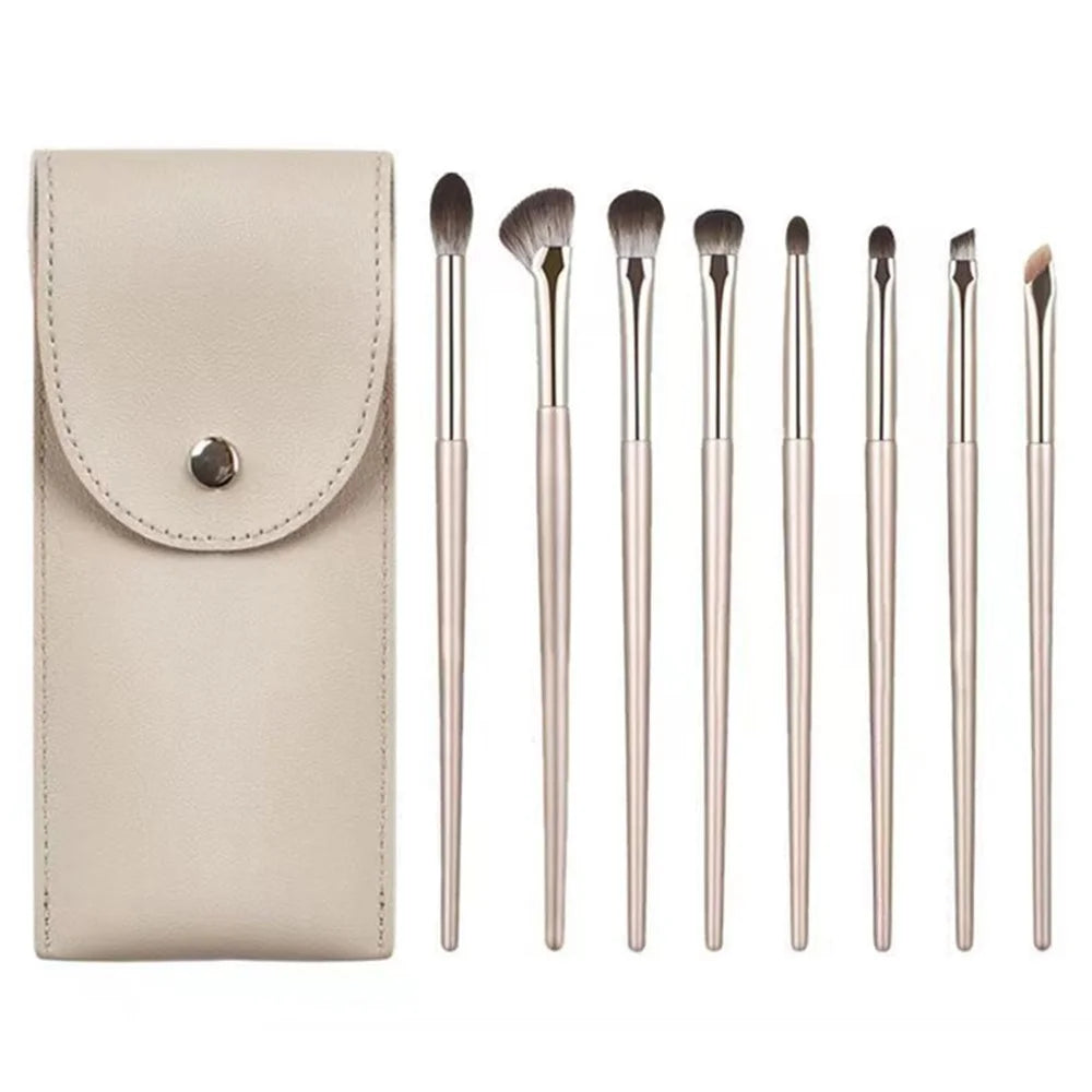8Pcs / Set Eyeshadow Brush Set Soft Fiber Eye Makeup Brushes with Storage Bag - 1