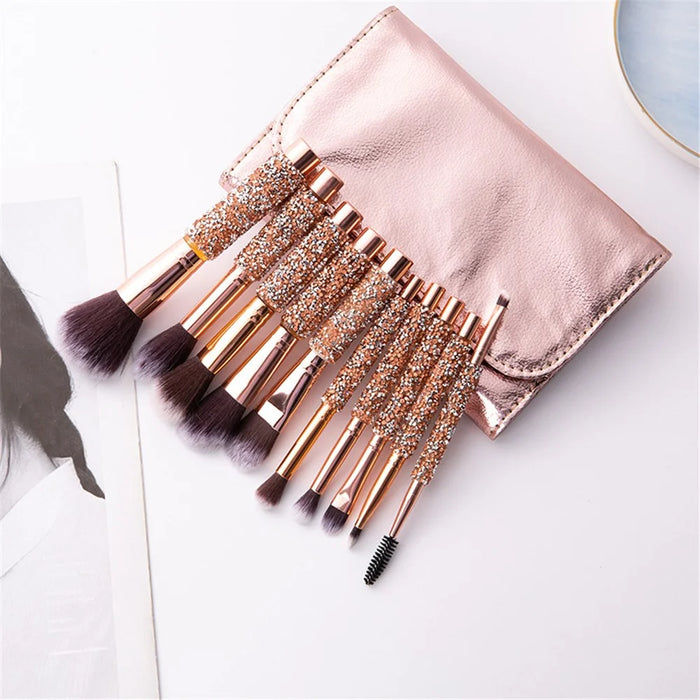 10Pcs / Set Fiber Eyeshadow Brush Basic Blusher Eyebrow Makeup Kit Brush for Blusher, Blending Concealer - 4