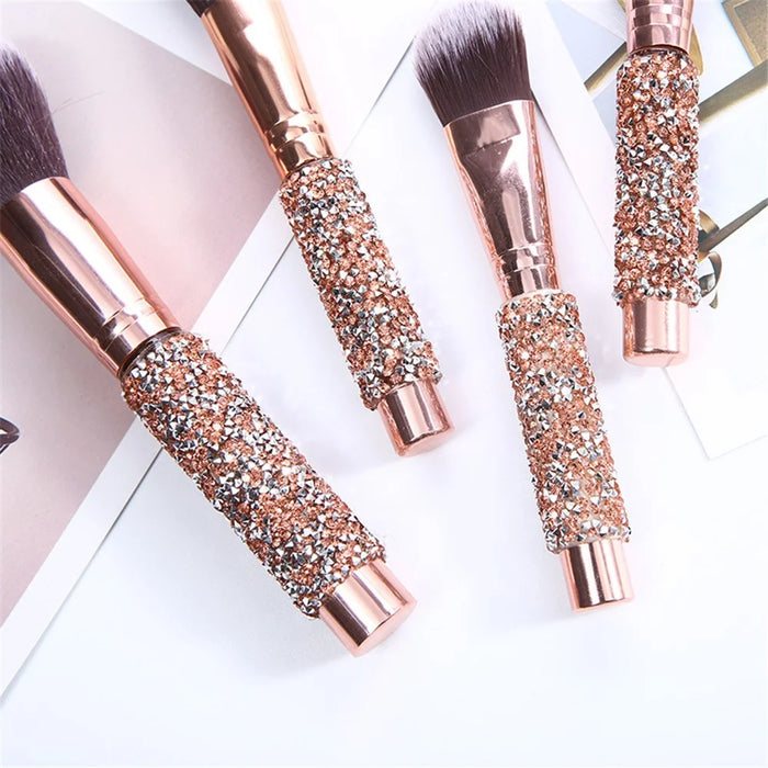 10Pcs / Set Fiber Eyeshadow Brush Basic Blusher Eyebrow Makeup Kit Brush for Blusher, Blending Concealer - 5