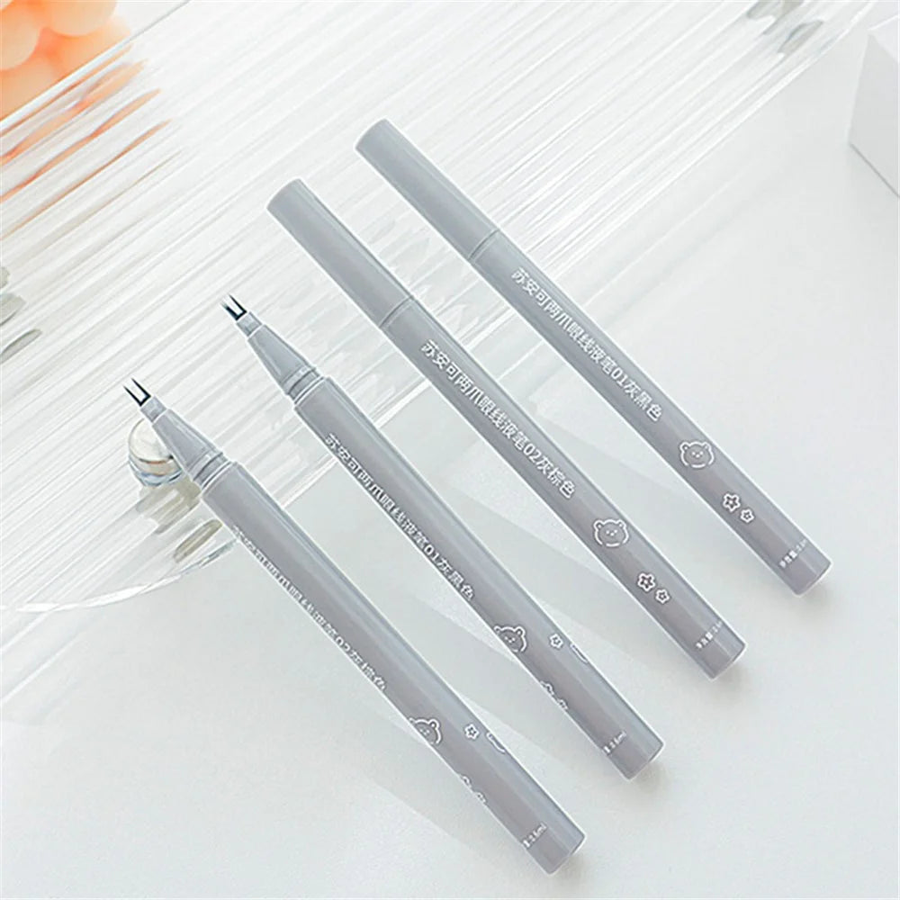 SUAKE Waterproof Eyeliner 2-Tip Liquid Non-smudge Eyeliner Makeup Tool Gift - Gray Brown - 6