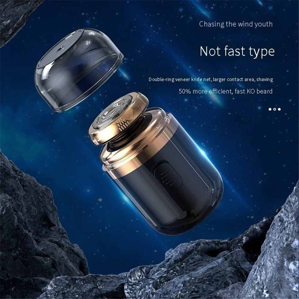 TY-500 Capsule Razor Mini Portable Electric Shaver 2 in 1 Nose Hair Razor Trimmer - Black - 7
