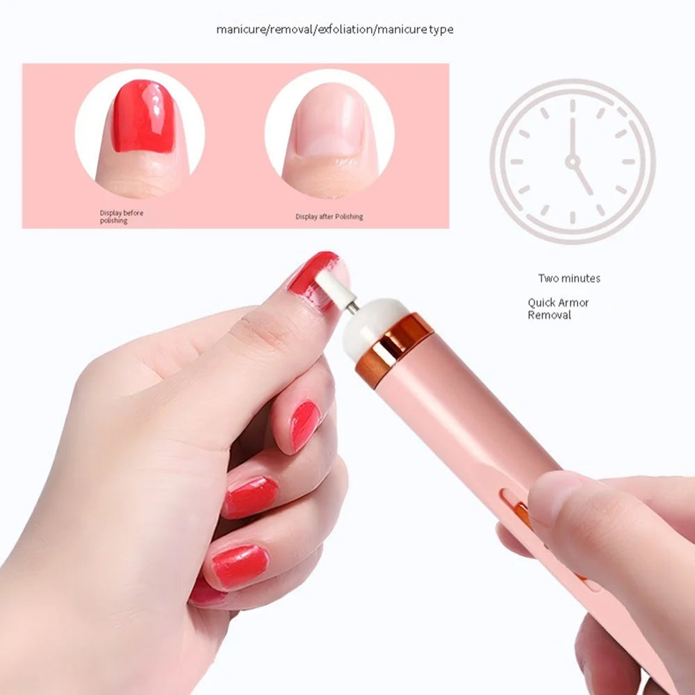 Electric Nail Drill Machine Mini Nail Grinding Pen Manicure and Pedicure Kit for Grinding, Polishing - White - 4