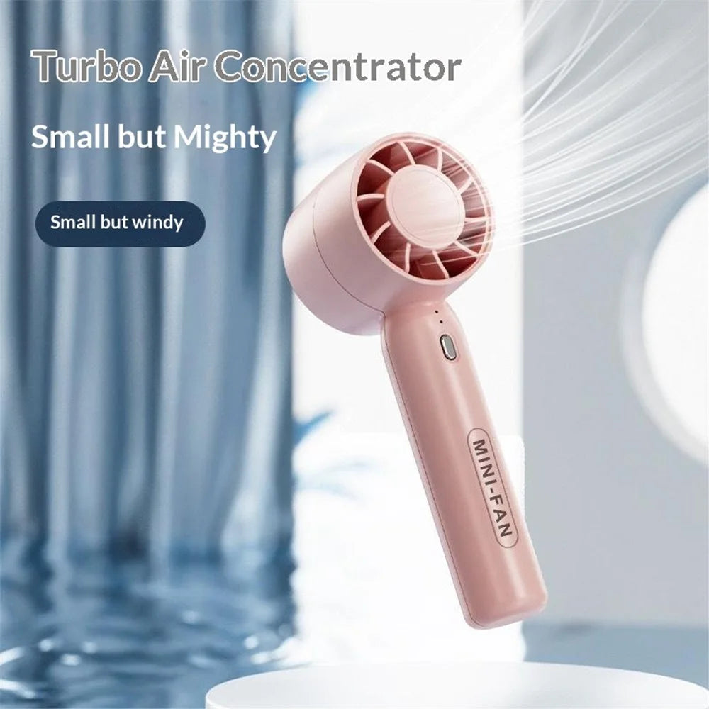 T10 Hair Dryer Style Handheld Fan 3 Wind Speed Mini Cooling Fan Phone Holder Stand - Blue - 6