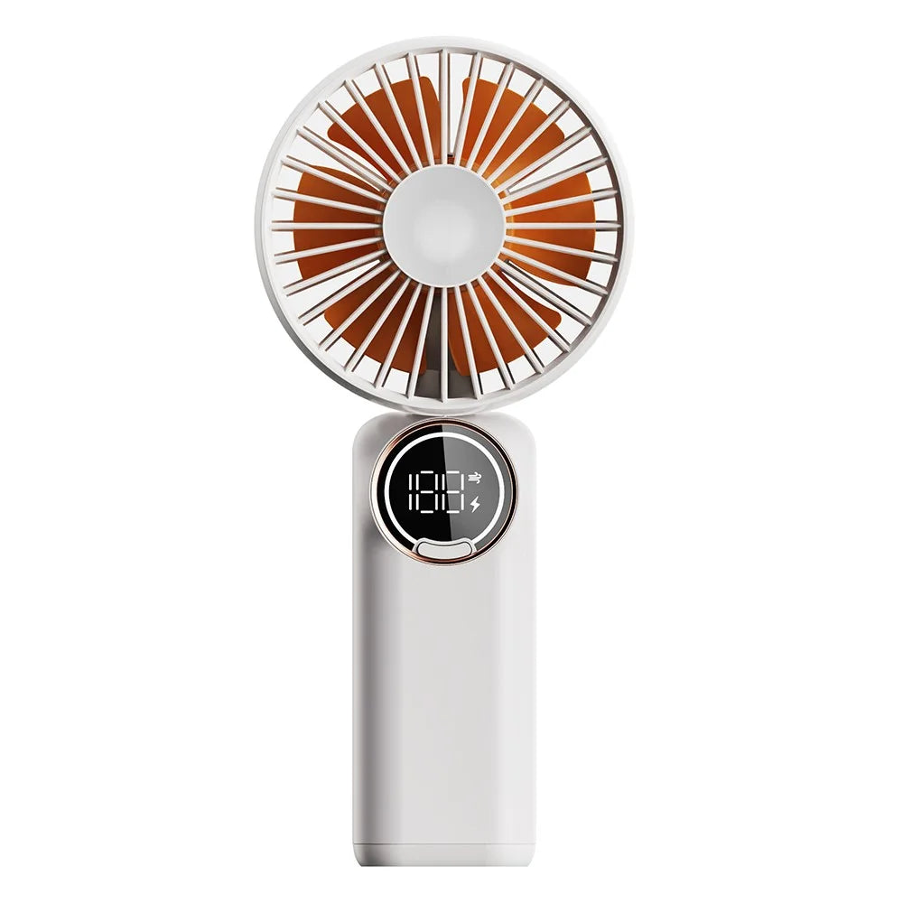Z3 Portable Handheld Cooling Fan with Digital Display 2400mAh 24 Hours Rechargeable Summer Fan - White - 1