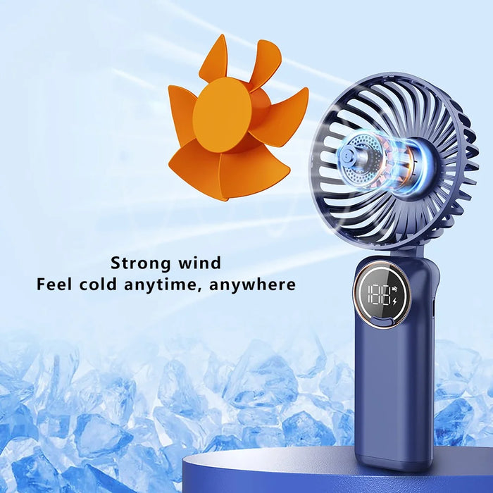 Z3 Portable Handheld Cooling Fan with Digital Display 2400mAh 24 Hours Rechargeable Summer Fan - White - 4