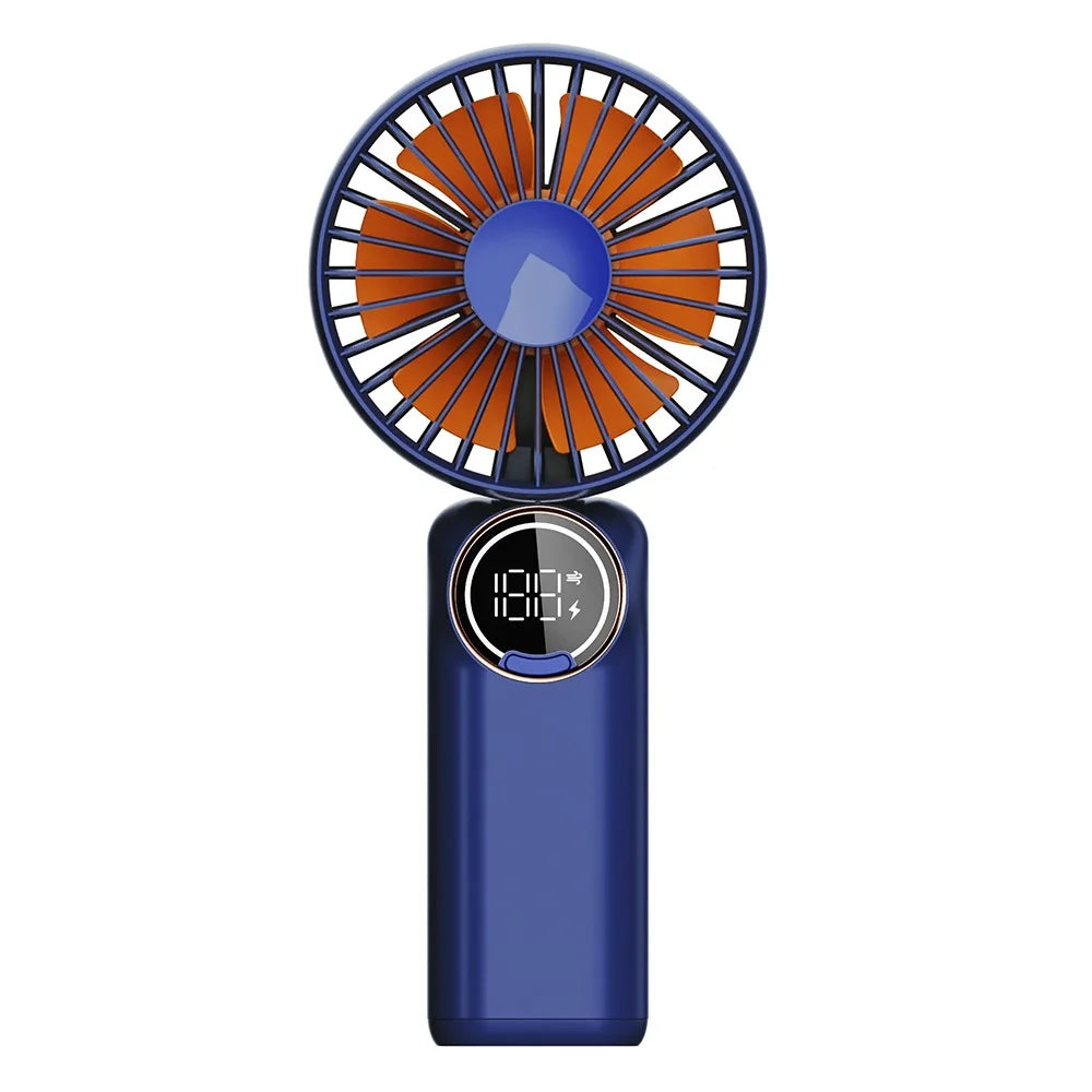 z3 6 Speeds Digital Display Cooling Fan Low Noise 180 Degree Rotatable Handheld Fan - Blue - 1