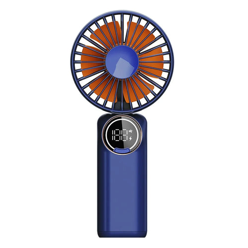 z3 6 Speeds Digital Display Cooling Fan Low Noise 180 Degree Rotatable Handheld Fan - Blue - 1