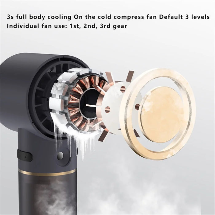 Semiconductor Cold Compress Nano Mist Desk Fan 3 Speeds Adjustable Handheld Fan - 5
