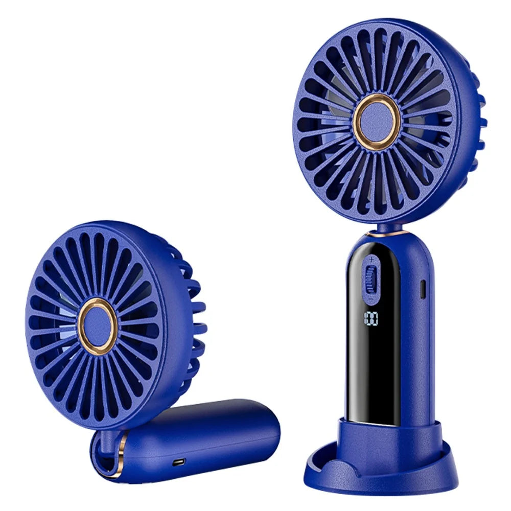 F188 Portable USB Rechargeable Cooling Fan 100 Wind Speeds Handheld Summer Fan - Blue - 1