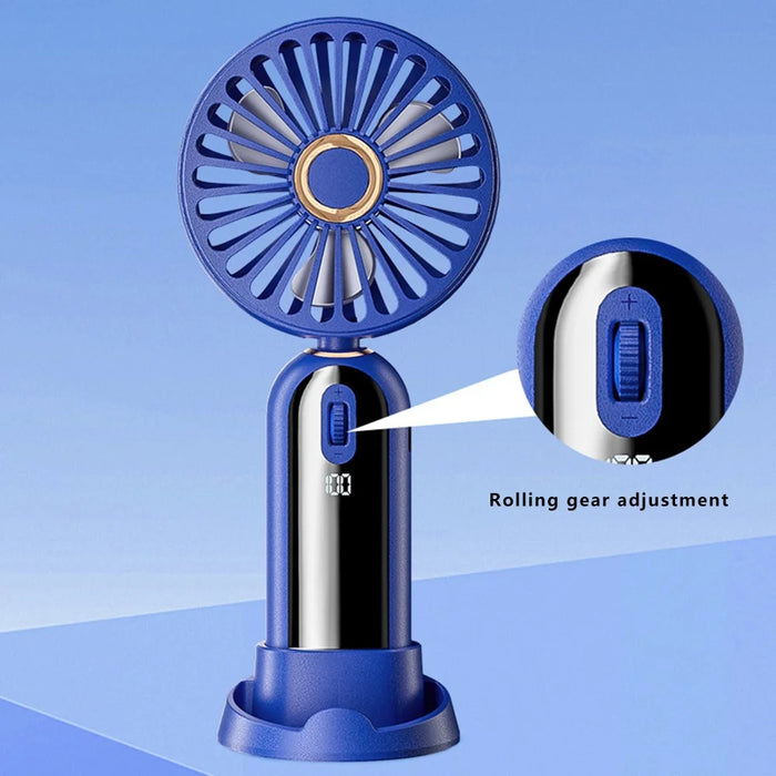 F188 Portable USB Rechargeable Cooling Fan 100 Wind Speeds Handheld Summer Fan - Blue - 3
