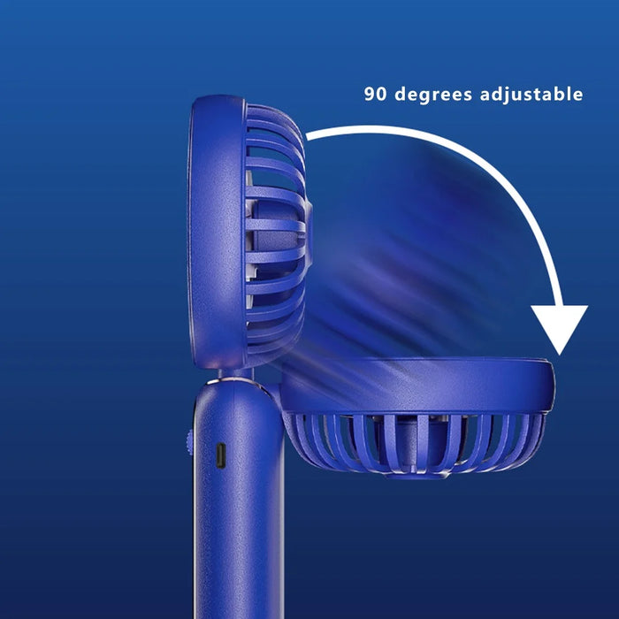 F188 Portable USB Rechargeable Cooling Fan 100 Wind Speeds Handheld Summer Fan - Blue - 7