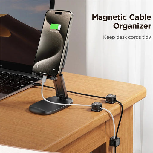 JOYROOM JR-ZS368 Magnetic Cable Organizer Holder (Pack of 3) - Black - 2