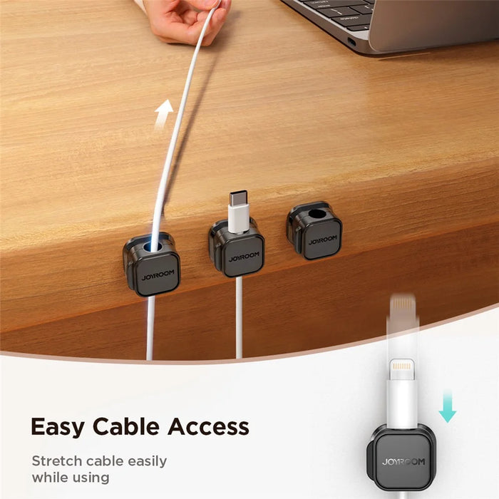 JOYROOM JR-ZS368 Magnetic Cable Organizer Holder (Pack of 3) - Black - 3
