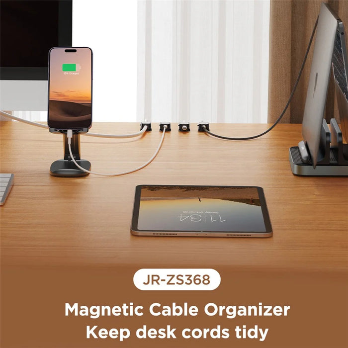 JOYROOM JR-ZS368 Magnetic Cable Organizer Holder (Pack of 3) - Black - 4