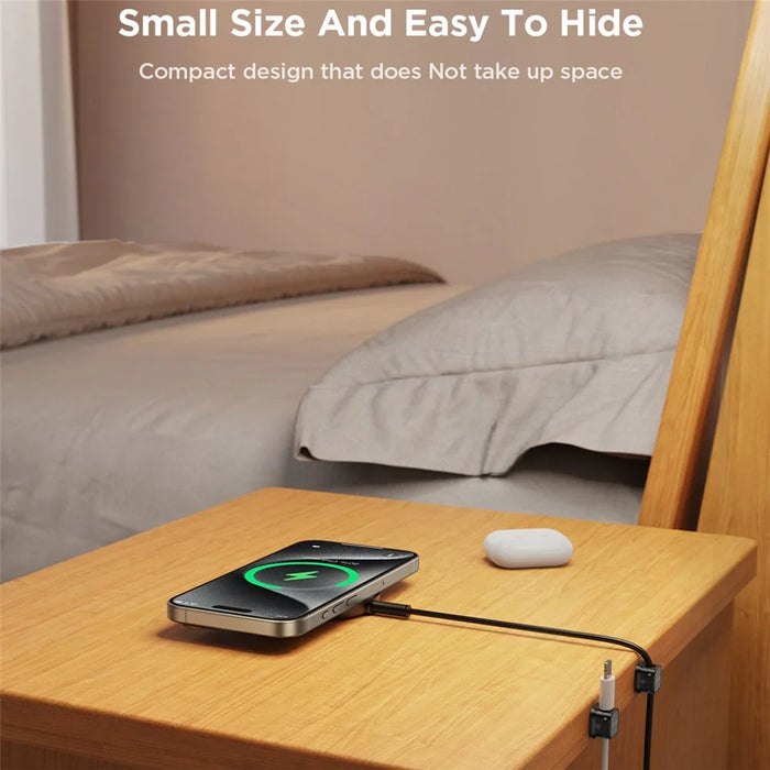JOYROOM JR-ZS368 Magnetic Cable Organizer Holder (Pack of 3) - Black - 7