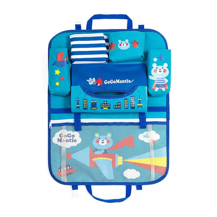 Bear - Cute Cartoon Pattern Car Back Seat Pocket Organizer Multi-pocket Hanging Bag Foldable Storage Collector - 2