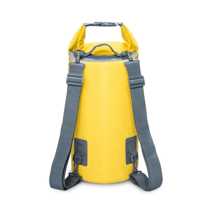 15L Waterproof Dry Bag Bucket Backpack for Kayaking Rafting Beach - Yellow - 4