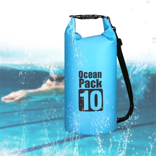 10L Outdoor Waterproof Bag Bucket Dry Sack for Floating Swimming - Baby Blue - 1