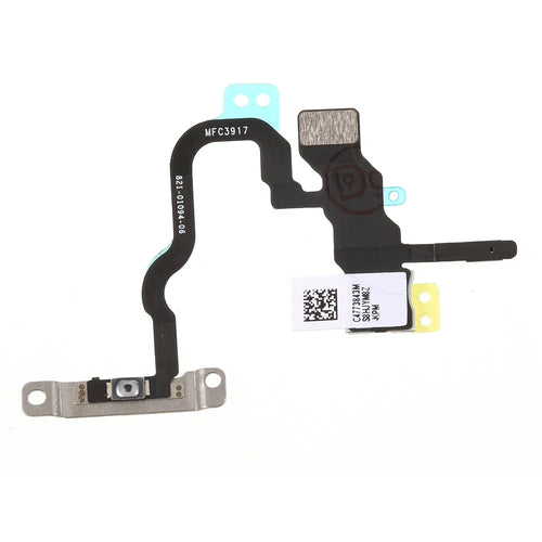 For iPhone X 5.8 inch OEM Power ON/OFF Switch Button Flex Cable with Metal Plate Replacement Part - 1