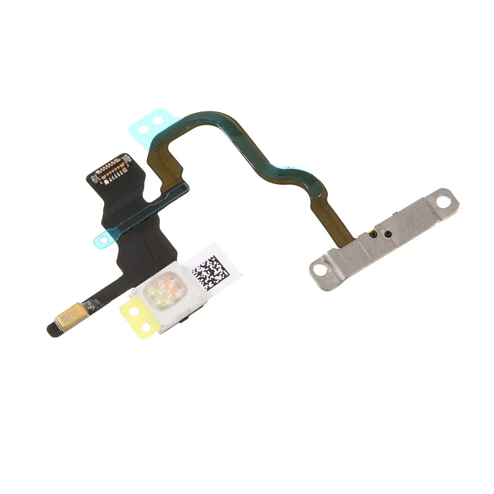For iPhone X 5.8 inch OEM Power ON/OFF Switch Button Flex Cable with Metal Plate Replacement Part - 3