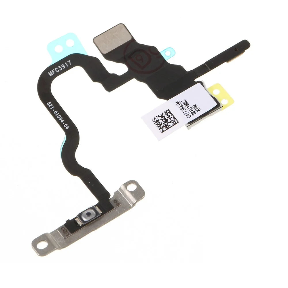 For iPhone X 5.8 inch OEM Power ON/OFF Switch Button Flex Cable with Metal Plate Replacement Part - 4