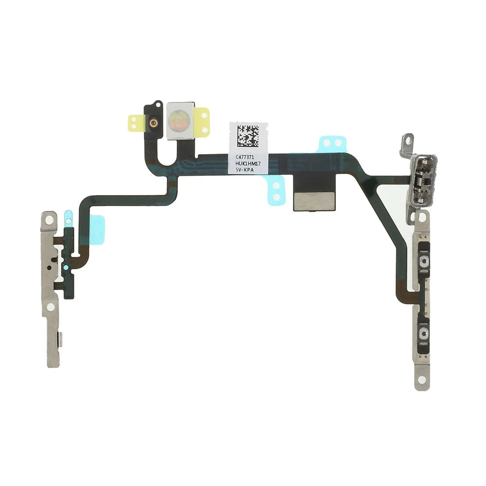For iPhone 8 4.7 inch OEM Power ON/OFF and Volume Button Flex Cable with Metal Plate - 1