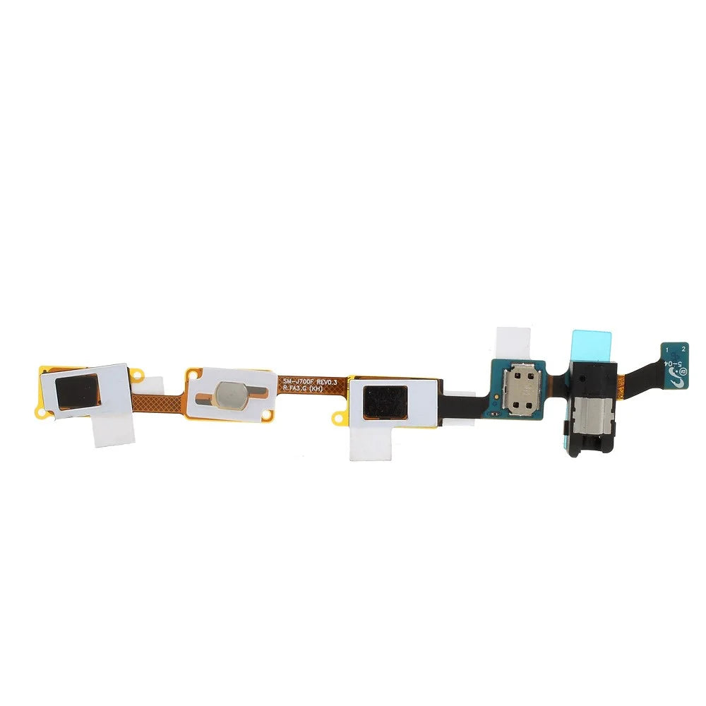 OEM Home Button + Earphone Jack Flex Cable for Samsung Galaxy J7 SM-J700F - 3