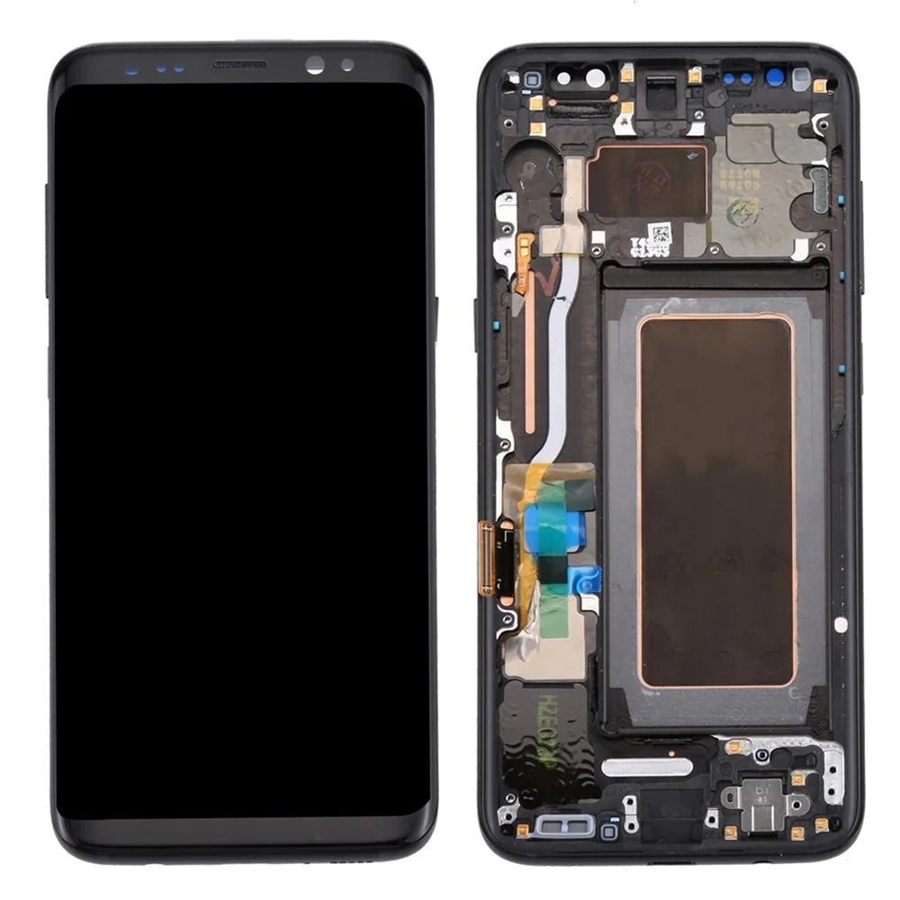 OEM Part Screen and Digitizer Assembly + Frame + Small Parts for Samsung Galaxy S8 G950 - Black - 1