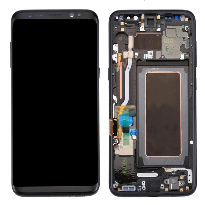 OEM Part Screen and Digitizer Assembly + Frame + Small Parts for Samsung Galaxy S8 G950 - Black - 1