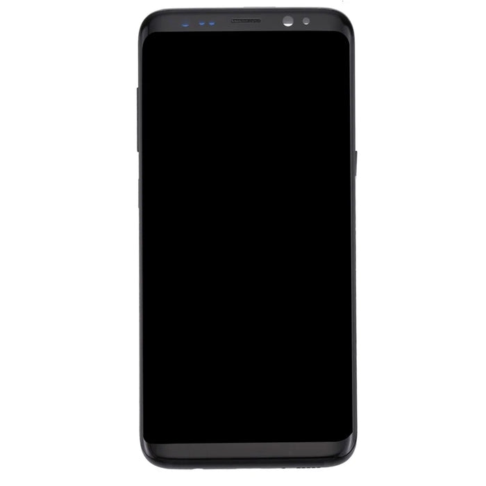 OEM Part Screen and Digitizer Assembly + Frame + Small Parts for Samsung Galaxy S8 G950 - Black - 2