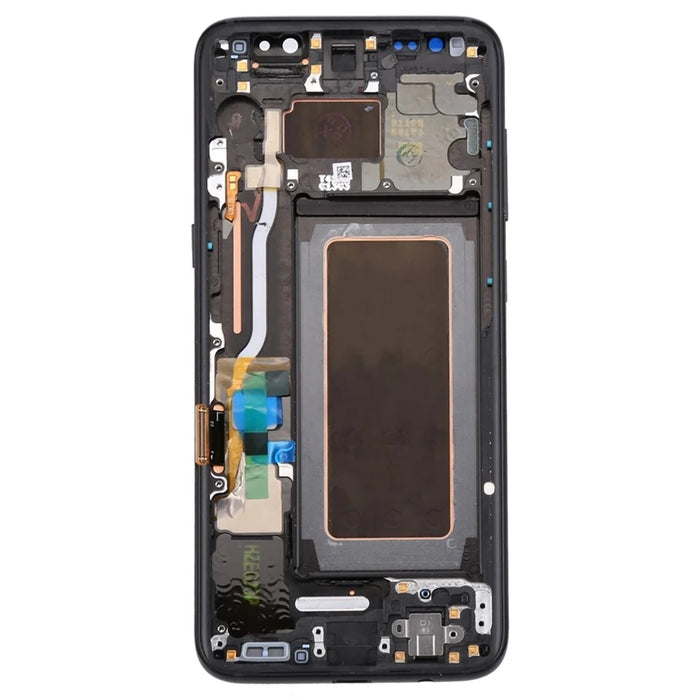 OEM Part Screen and Digitizer Assembly + Frame + Small Parts for Samsung Galaxy S8 G950 - Black - 3