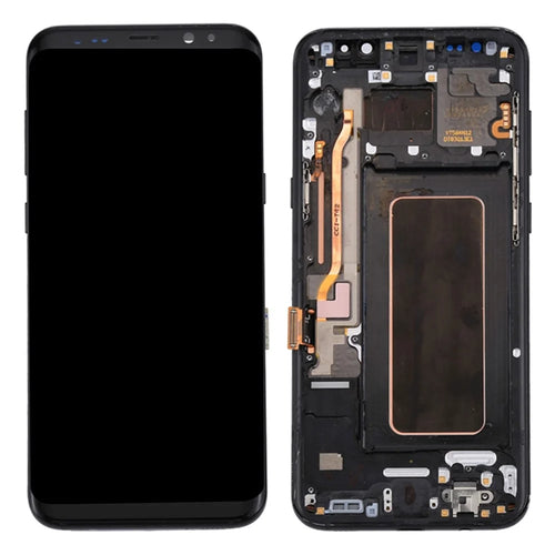 OEM Screen and Digitizer Assembly + Frame + Small Parts Replacement for Samsung Galaxy S8+ G955 - Black - 1