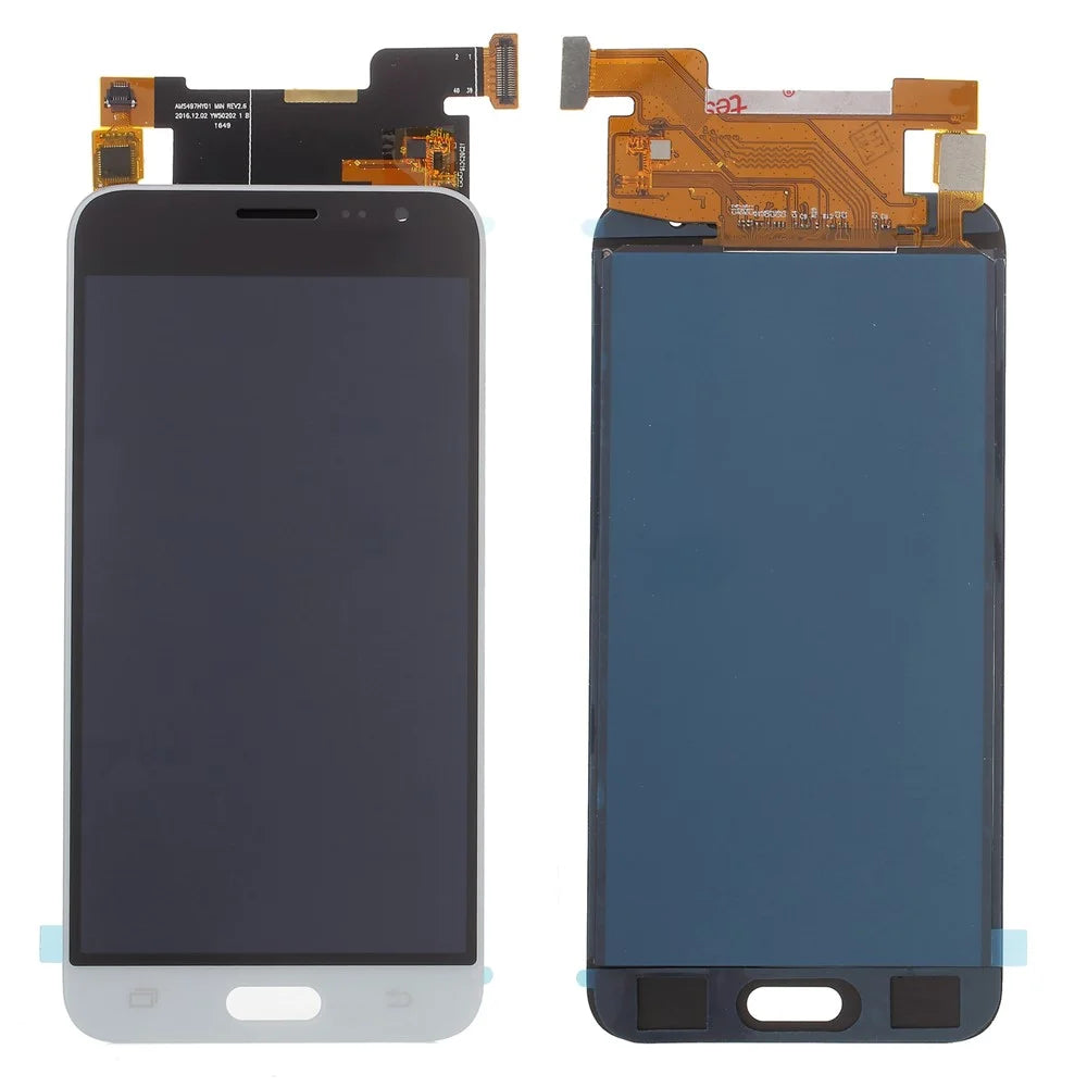LCD Screen and Digitizer Assembly Replacement Part with Screen Brightness Adjustment IC for Samsung Galaxy J3 (2016) J320 - White - 1