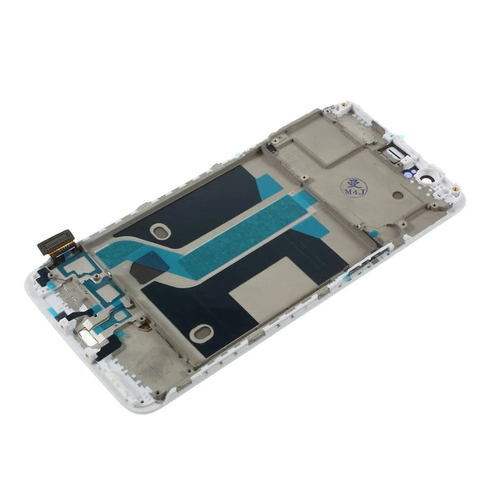 OEM LCD Screen and Digitizer Assembly + Frame Replace Part for OnePlus 5 - White - 5