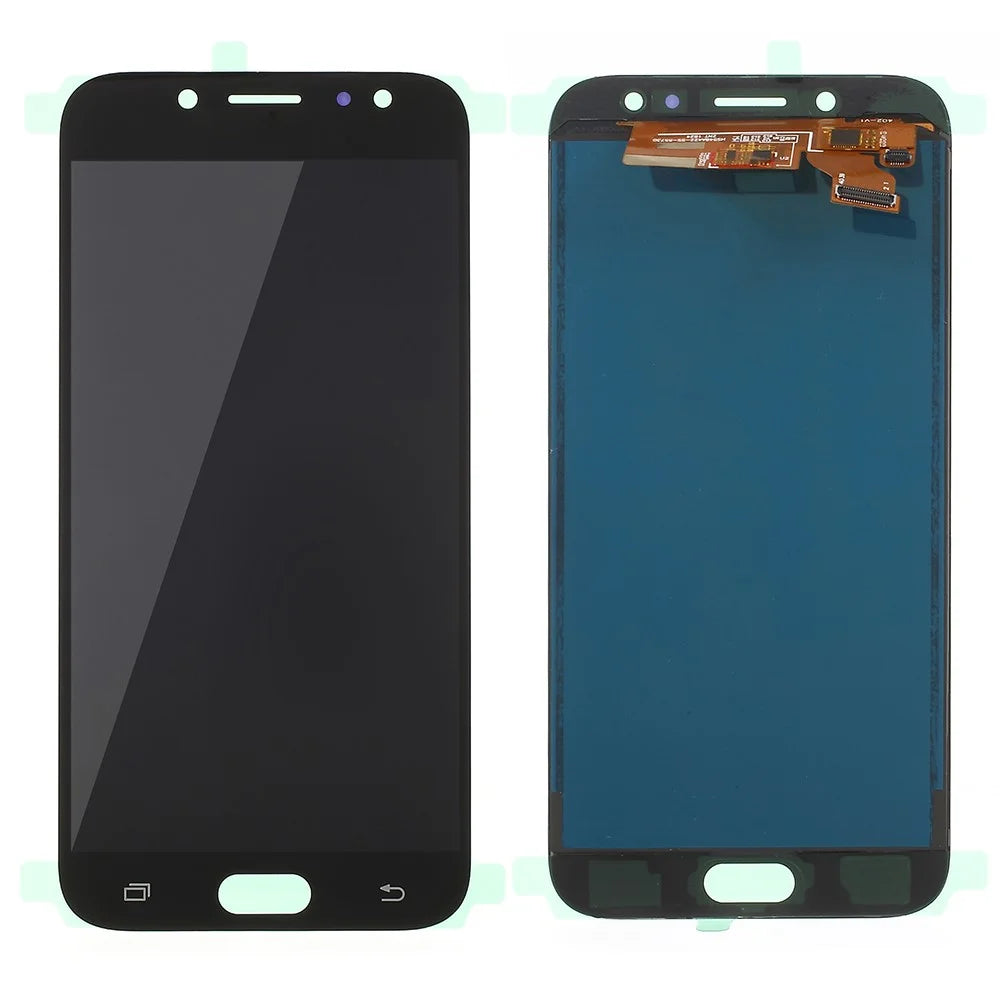 LCD Screen and Digitizer Assembly Part for Samsung Galaxy J7 2017 J730 with Screen Brightness IC and Adhesive Sticker - Black - 1