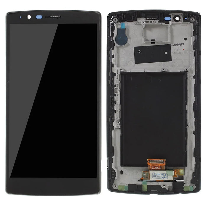 OEM LCD Screen and Digitizer Assembly + Frame Part Replacement for LG G4 H815 - Black - 1